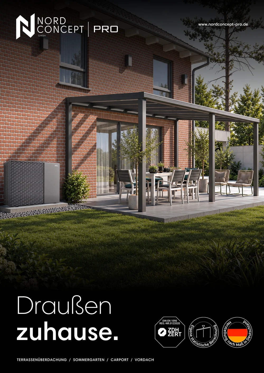 Titelseite des Nordconcept Pro Produktkatalogs: Draußen zuhause.